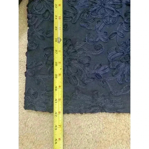 JS COLLECTION Embroidered Soutache Cocktail Sheath Dress Navy Size 4 - Picture 11 of 12